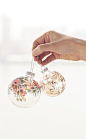 DIY ornaments with temporary tattoos @nanatt55 you should handpaint ornaments like this! so pretty: 