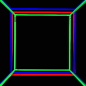 三色环绕立方体框线