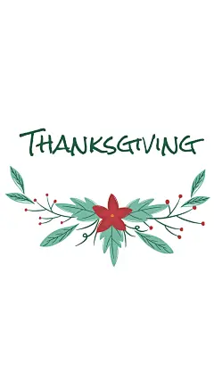 Thanksgiving Green Leave Decoration Simple Style Poster Instagram Highlight