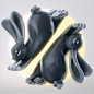 3D 3d art c4d Character design  oriental posterdesign rabbit