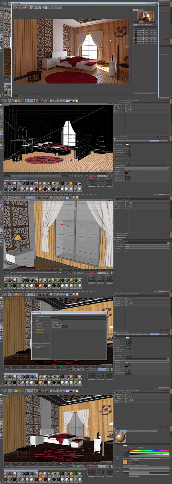 C4D 室内场景快速渲染教程