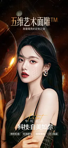 医美五维艺术面雕轮廓提升抗衰海报-采灵感-cailinggan.com