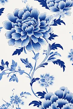 青花瓷印花背景底图