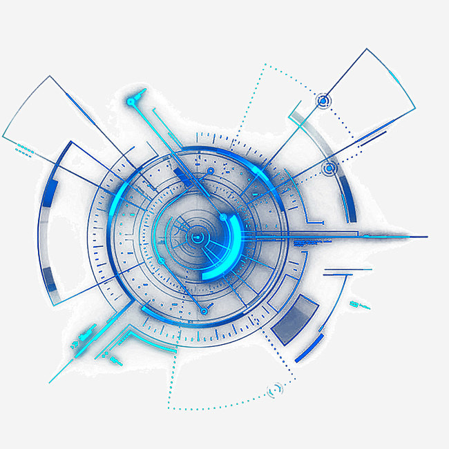 蓝色科技感线条装饰元素
