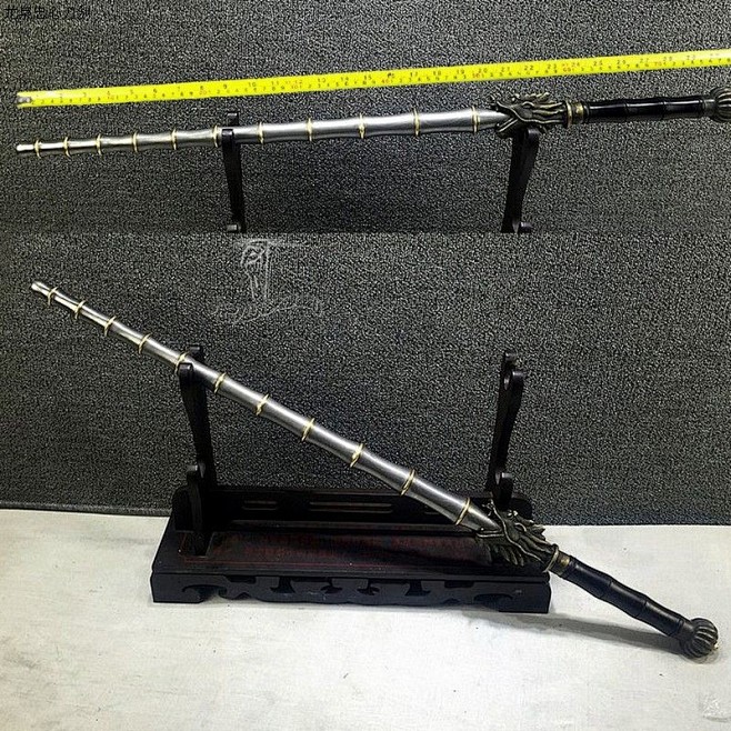 龙泉剑宝剑神龙锏钢鞭铜龙头花纹竹节鞭实心武术练功锏兵器未开刃淘宝