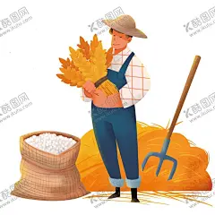 粮食丰收手绘 【酷图网】PNG免扣素材,插画,手绘画,卡通手绘,粮食丰收手绘