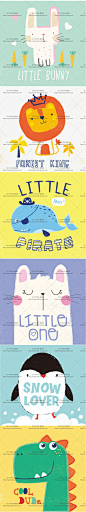 卡通可爱北欧森系兔子熊企鹅狮子恐龙鲨鱼动物装饰画印刷矢量素材-淘宝网