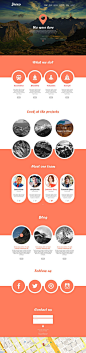 Landing page or site design inspiration. Large imagery to tell the story. Icons to relate sensado with the various cities.