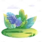 手绘风-植物元素贴纸-草地