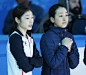 SOCHI Russia South Korea's Kim Yu Na and Japan's Mao Asada await a practice session for a figure skating exhibition at the Winter Olympics in Sochi...