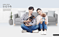 幸福的家庭情侣宠物海报PSD模板 ti336a8912_平面设计_海报