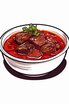 色泽诱人养生羊肉汤美食插画