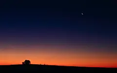 月亮,星星,日落风景宽屏壁纸