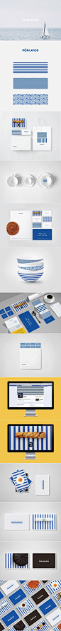 Poplavok (Russian restaurant on the water) | Ira Sm. Beautiful blue #identity #packaging branding PD