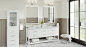 Arcadia Bath Vanity, White, 72", Brushed Nickel Hardware, Double, Freestanding