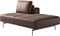 Modular sofas - Amsterdam 沙发躺椅模块，靠背左侧，打开端右侧 - 褐色 - 革