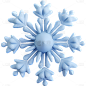 冬季冬天通用3D膨胀感立体蓝色雪花元素贴纸