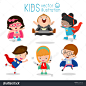 Superhero Children's, Superhero Kids,Kids With Superhero Costumes set, kids in Superhero costume characters isolated on white background, Cute little Superhero, Children's collection-背景/素材,人物-海洛创意(HelloRF)-Shutterstock中国独家合作伙伴-正版素材在线交易平台-站酷旗下品牌