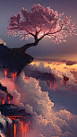 富士火山-日本樱花
