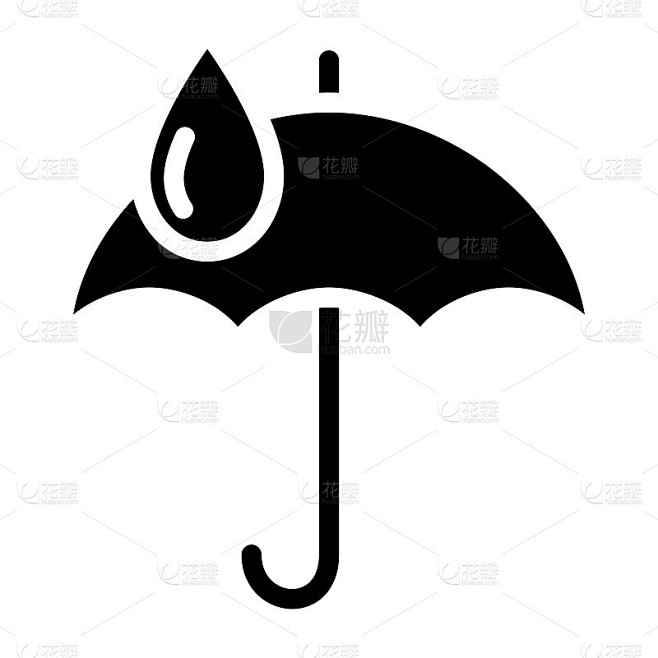 防水伞图标。抵抗力下降。耐液体。雨的保护。污染保护