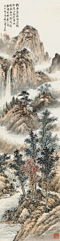 黄君璧 山水 立轴 水墨纸本作品欣赏