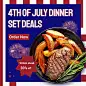BBQ Steak Set Independence Day Fourth Of July Restaurant Discount Promotion Ecommerce Product Image