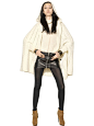 SAINT LAURENT - WOOL CASHMERE CROCHET KNIT CAPE - LUISAVIAROMA - 奢侈品购物全球配送 - 佛罗伦萨