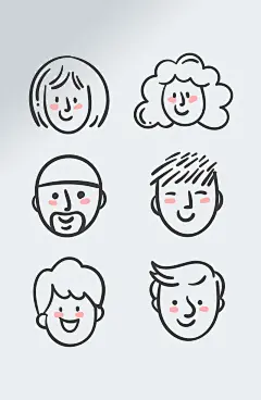 可爱卡通简笔画人物头像