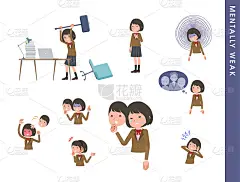 扁平型学校女孩米黄色blazer_弱智