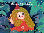 Merry Christmas 1225 forest christmas brush girl iiiustrator
