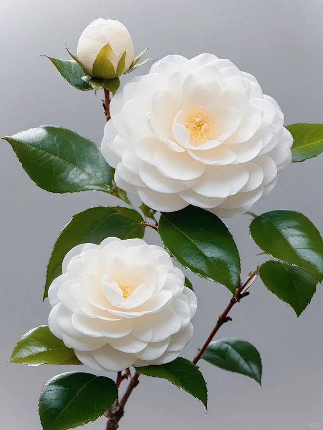 绘画素材1000集日更：清新淡雅山茶花4 - 小红书-花瓣网