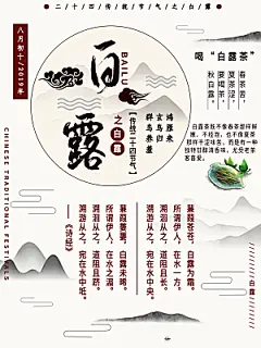 传统节气白露海报模版素材