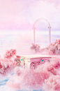 C4D-3D-粉色-浪漫-展示台-城堡-仙气-拍摄
