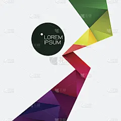 现代彩色几何模板上的空白文本。现代背景商业或技术演示，应用程序封面，在线演示网站元素，矢量插图