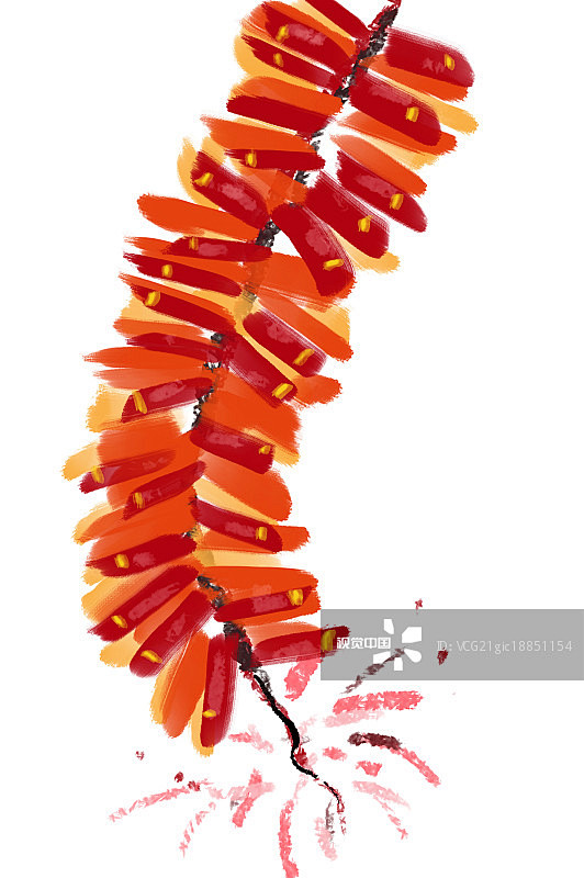 国画,鞭炮,_创意图片