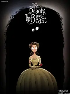 Tim Burton 的迪士尼恐怖同人插画 迪士尼 电影 海报设计 恐怖 同人 卡通 