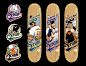 Scram Skateboards "heavy Hitters" series. : I happened to make contact with Sydney based Skate company Scram Skateboards. The timing happened to be right and we embarked on a new series of graphics for the company. Needless to say, we're all sup