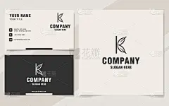 字母K与放大镜标志模板上的字母风格