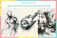 81款素描绘画铅笔绘图画笔手绘涂鸦Procreate笔刷样式素材合集下载_颜格视觉
