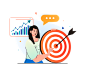 Business strategy to achieve target Illustration