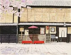 东京小镇街头建筑水彩插画设计欣赏