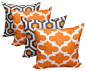 Magna And Fynn Cinnamon Orange And Gray Decorative Throw Pillows, Set of 4, 16x1 contemporary-decorative-pillows
