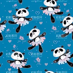 熊猫图案  - 源文件下载【酷图网】无缝,印花,循环,图案,数码,布料,服装,童装,熊猫,熊猫插画,卡通熊猫,小熊猫插画,小熊猫,素材,元素,插画,插图,矢量,图片,熊猫图案,可爱,海报素材,背景,动物,手绘,熊猫元素,熊猫素材,包装,简约,平铺,四方,连续,壁纸,涂鸦,拟人,幼儿园,大熊猫,国宝,Q版,趣味,跳舞,蓝色,裙子,花朵