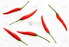 俯视图一些红辣椒或金达辣椒在泰国语