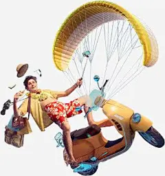 降落伞摩托车夏威夷男子海报背景 页面网页 平面电商 创意素材