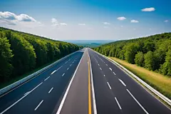 美景蓝天白云高速公路摄影图