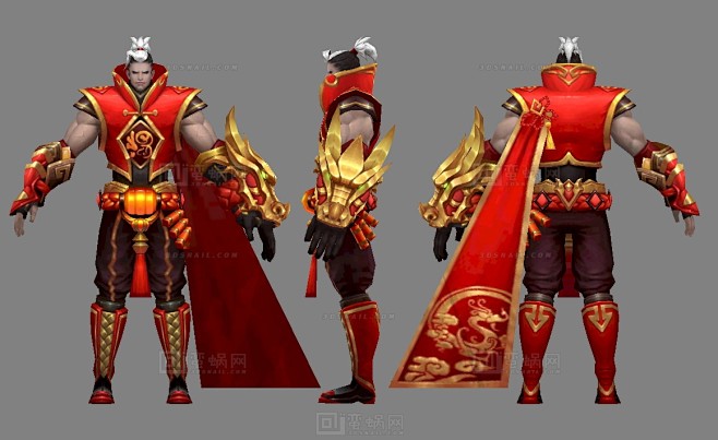 新年时装 春节换装 白发男人 男力士 战士 拳师 壮汉 古代武侠男人 - 综合模型 蛮蜗网