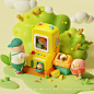 3D blender blender3d cartoon Character design  cute ILLUSTRATION  Render