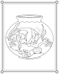 Cute fish in aquarium tank suitable for children's coloring page vector illustration _儿童画_T2022111 #率叶插件，让花瓣网更好用_http://ly.jiuxihuan.net/?yqr=11156528#