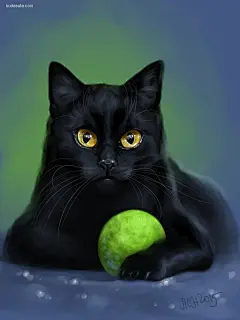 Svetlana 手绘CG作品欣赏 马 猫 手绘 宠物插画 喵星人 卡通 传统绘画 